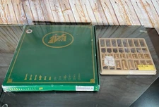 ITALFAMA Chess Set Brown Leather Checkerboard & Wood Pieces ITALY  ~ New/Sealed