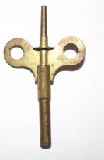 Vintage Clock Winding Key "Slow Fast"  Different Size Ends Brass Tone Unmarked