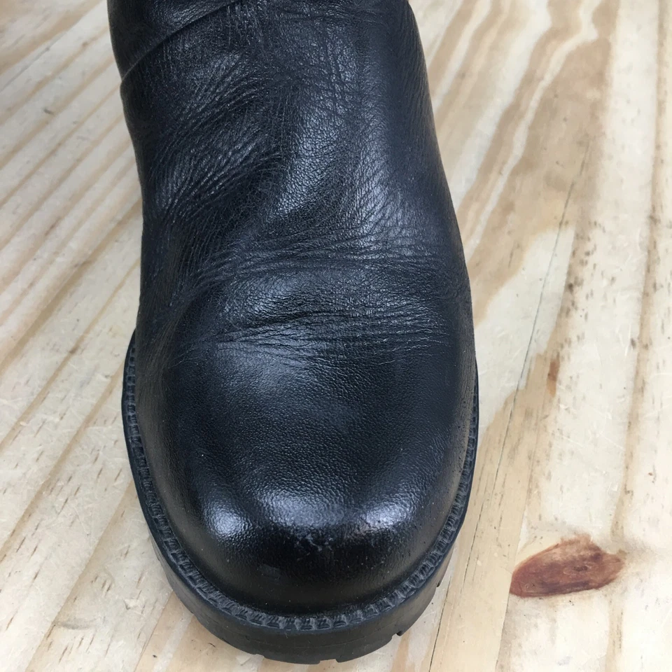 Khombu Botas Mujer 6 M Botín Cuero Negro Tirar a Media Pantorrilla Informal Bloque Foto 4 de 4