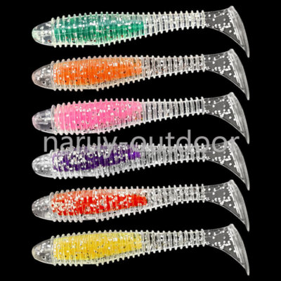 50PCS 6.5cm Soft Plastic Fishing Lure Worm Baits Jigging Wobbler Fishing Lures