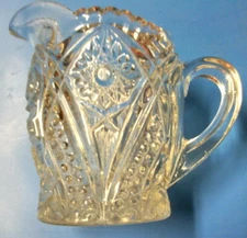 Vintage Heavy EAPG Clear Glass {Crystal?} 4” Creamer Syrup Pitcher