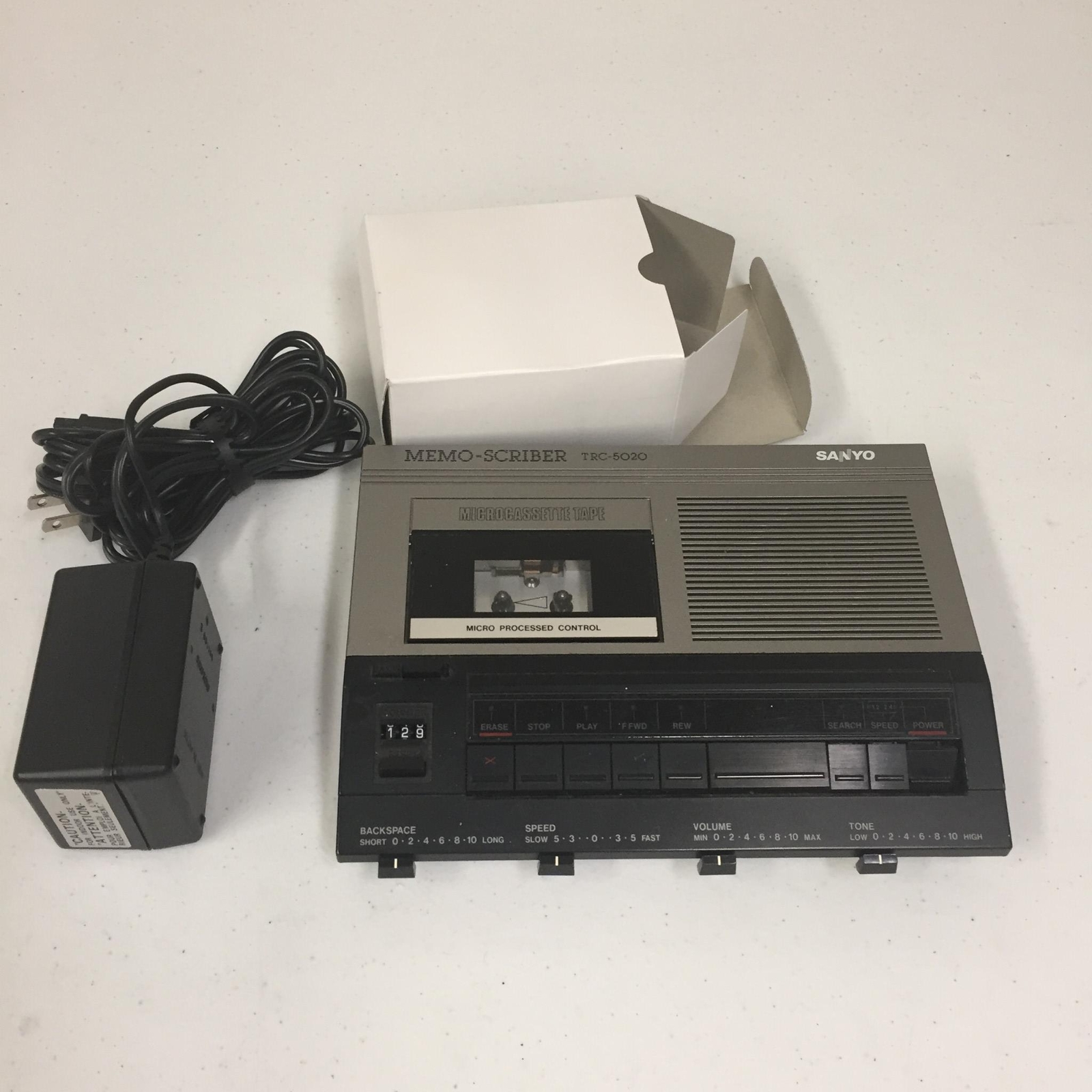 Sanyo Model TRC 5020 Electronic Micro Cassette Memo Scriber AS IS Stuck Button