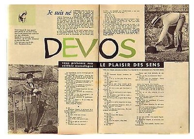 1960: Dokument (Ref. RA 021): Humorist RAYMOND DEVOS LE PLEASURE DES SENS (2 S)