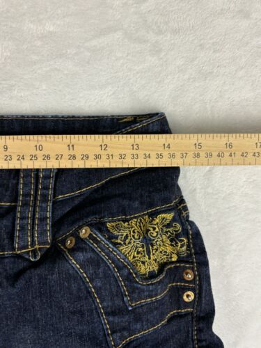 Baby Phat Jeans Damen blau Bündchen Capri bestickt Y2K Jeans Größe 9 - Bild 7 von 16