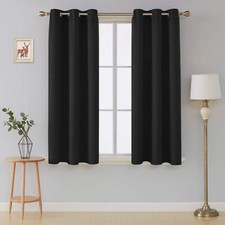 Thermal Blackout Curtains Eyelet Ring top Energy Saving Ready Made Pair Tie back