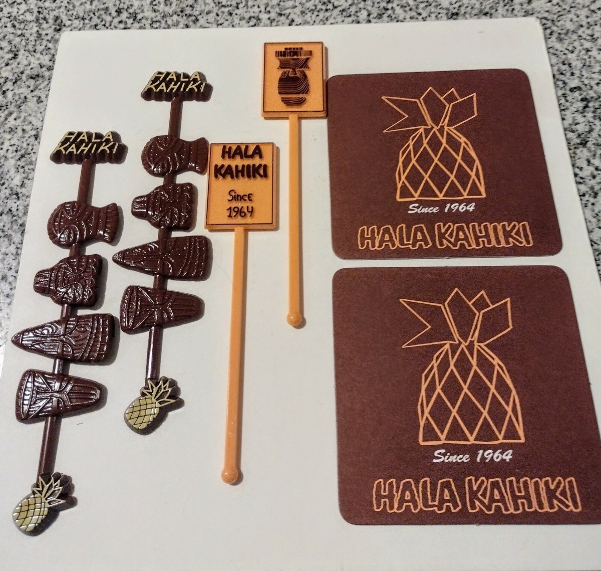 Hala Kahiki Tiki Bar Logo Cocktail Accessories Lot Swizzle Sticks