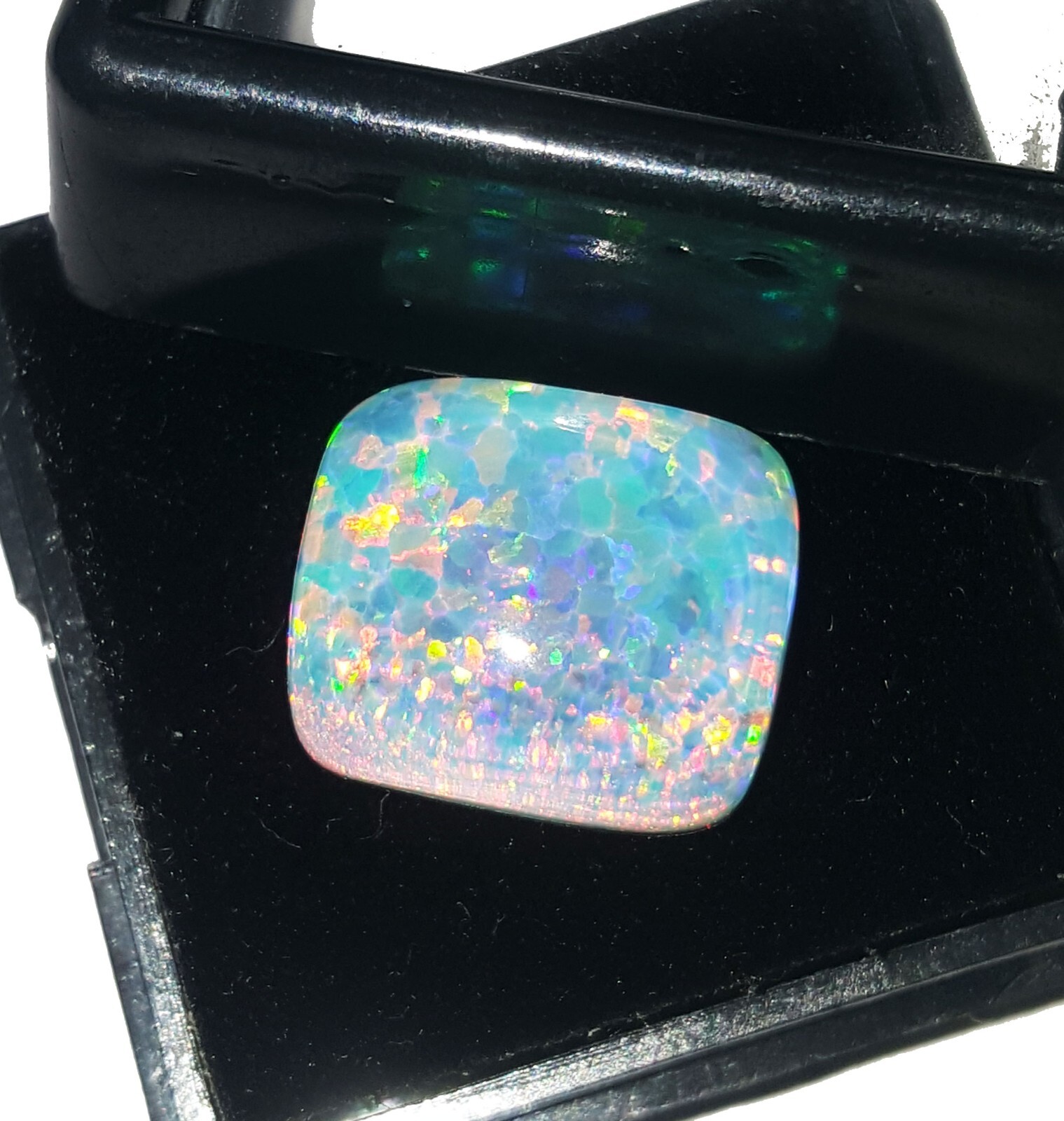 Opale De Feu Naturelle Doublet 115-120 Carats - Certifiée GGL, Forme Ovale, Opalescence Spectaculaire