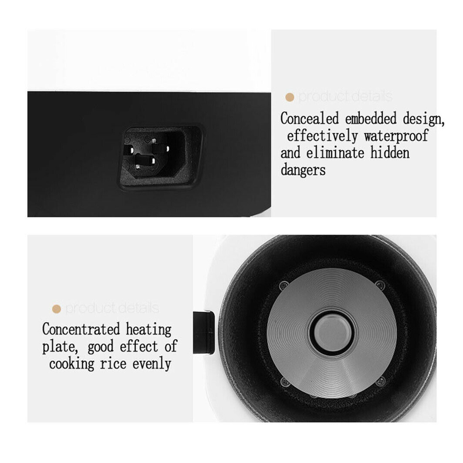 Electric Rice Cooker 1.2L Portable Mini Small Rice Cook 3 Cups For 12