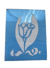 American Traditional Blue Laser Tulip Stencil From 1990s