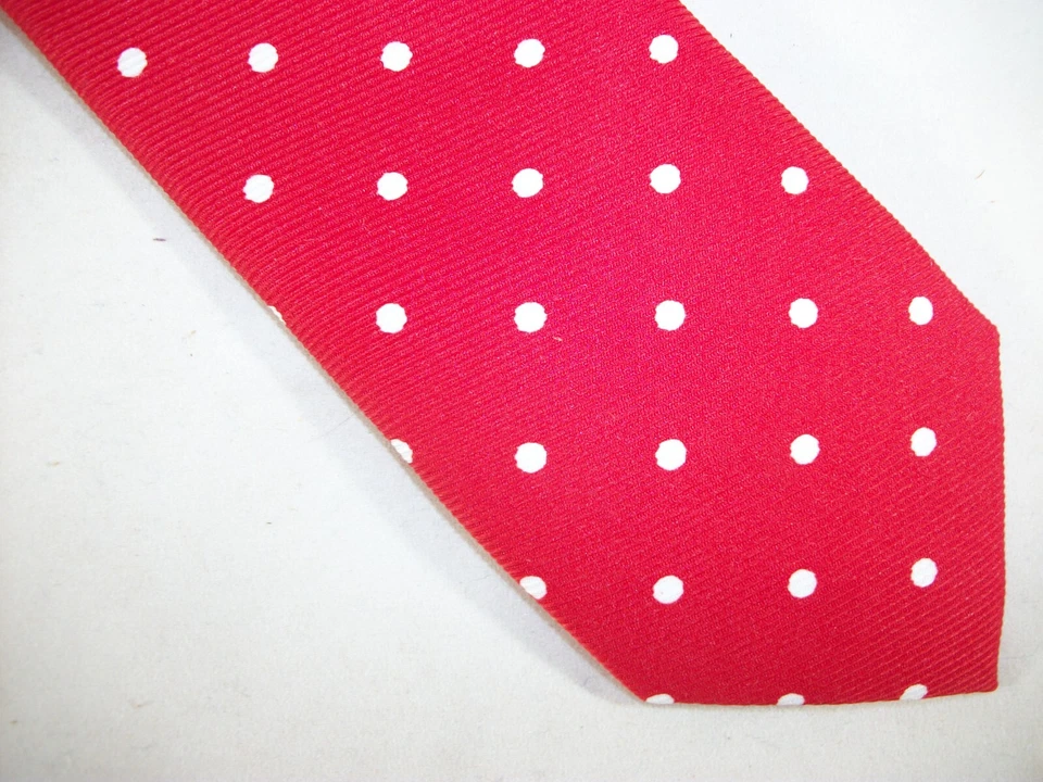 Corbata de cuello para niño Jacob Alexander lunares rojos con clip 14" de largo x 2,25" de ancho (E521) Foto 2 de 3