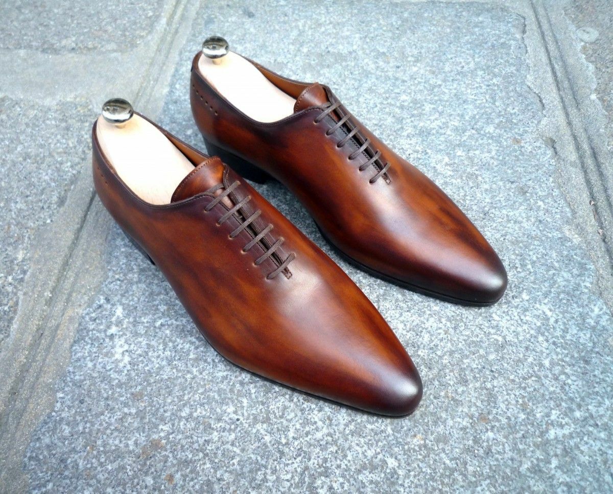 Handmade Shaded Brown Leather Formal Dress Shoes for men 