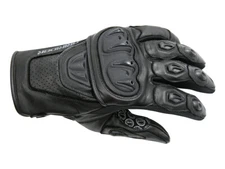 4XL EXTRA Large Black Mens DRIRIDER STEALTH SUMMER Leather Motorbike Gloves