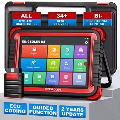 KINGBOLEN K8 Car OBD2 Diagnostic Scanner Bidirectional Scan Tool Key Coding BT