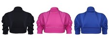 Damen-Cardigan geraffte Ärmel Cropped Bolero Achselzucken Übergrößen