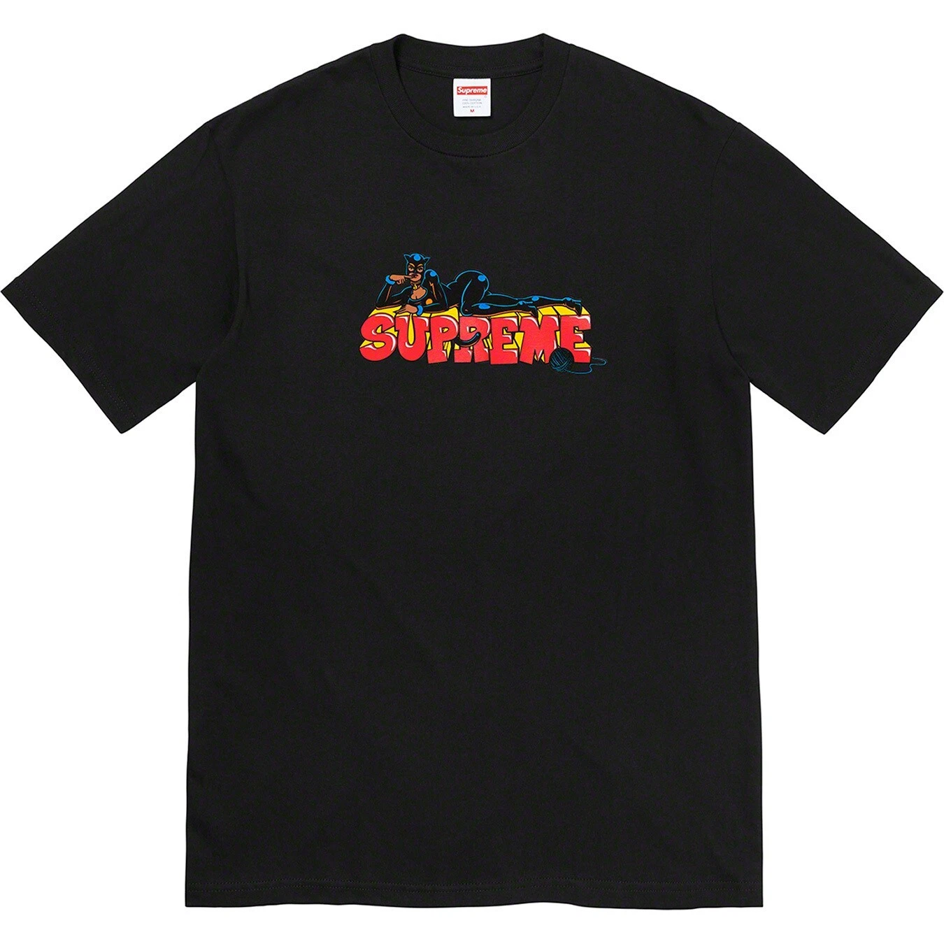 Tee shirt Supreme CATWOMAN taille SMALL S en noir neuf AW22 semaine 1