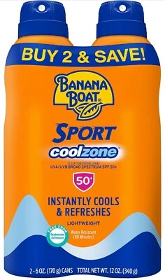 Pack of 2 sunscreen Banana boat - SPORT COOLZONE SPF 50+