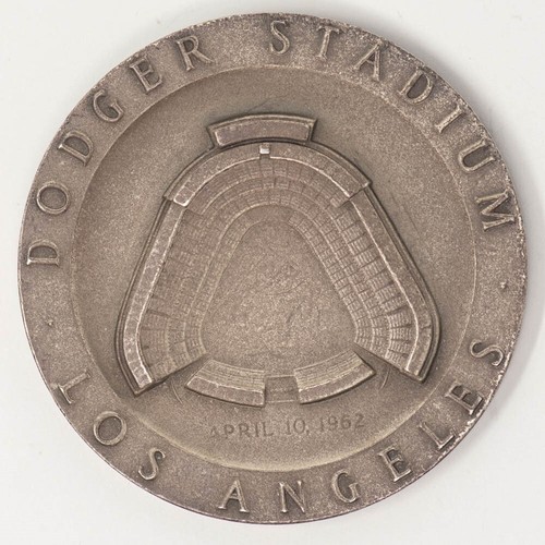1962 LA Dodgers Stadium Opening Commem. Medal 4.24 Troy Oz .999 Silver DC-6760 - Picture 2 of 2