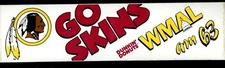 Go Skins Dunkin Donuts WMAL am 63 Bumper Sticker
