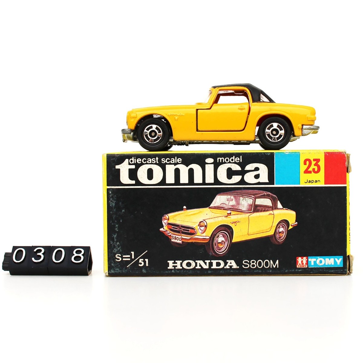 トミカ　HONDA S800 M NO.23 当時モノ 新品 ⭐️非常に美しい⭐️ New Tomica 23 Honda S800 M Scale 1/51 Made in Japan Tomy