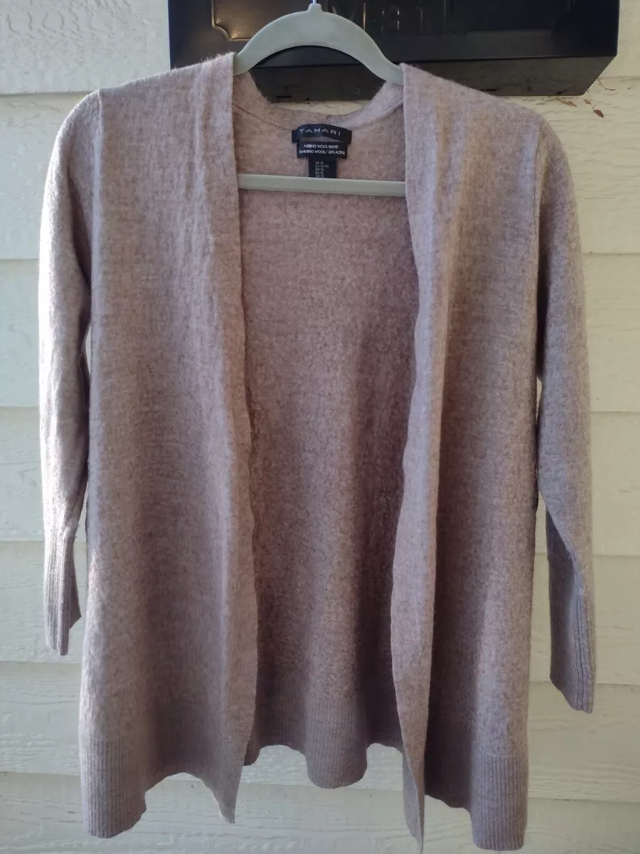 Tahari merino top wool cardigan