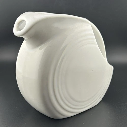 Fiesta Homer Laughlin Small Disc Pitcher 5½″ White 28oz USA 1990s VTG