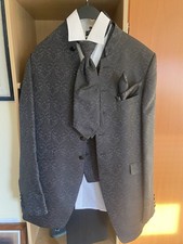 Edler Hochzeitsanzug WILVORST Paisley Muster 6  teilig Gr. 106 Schwarz wie Neu