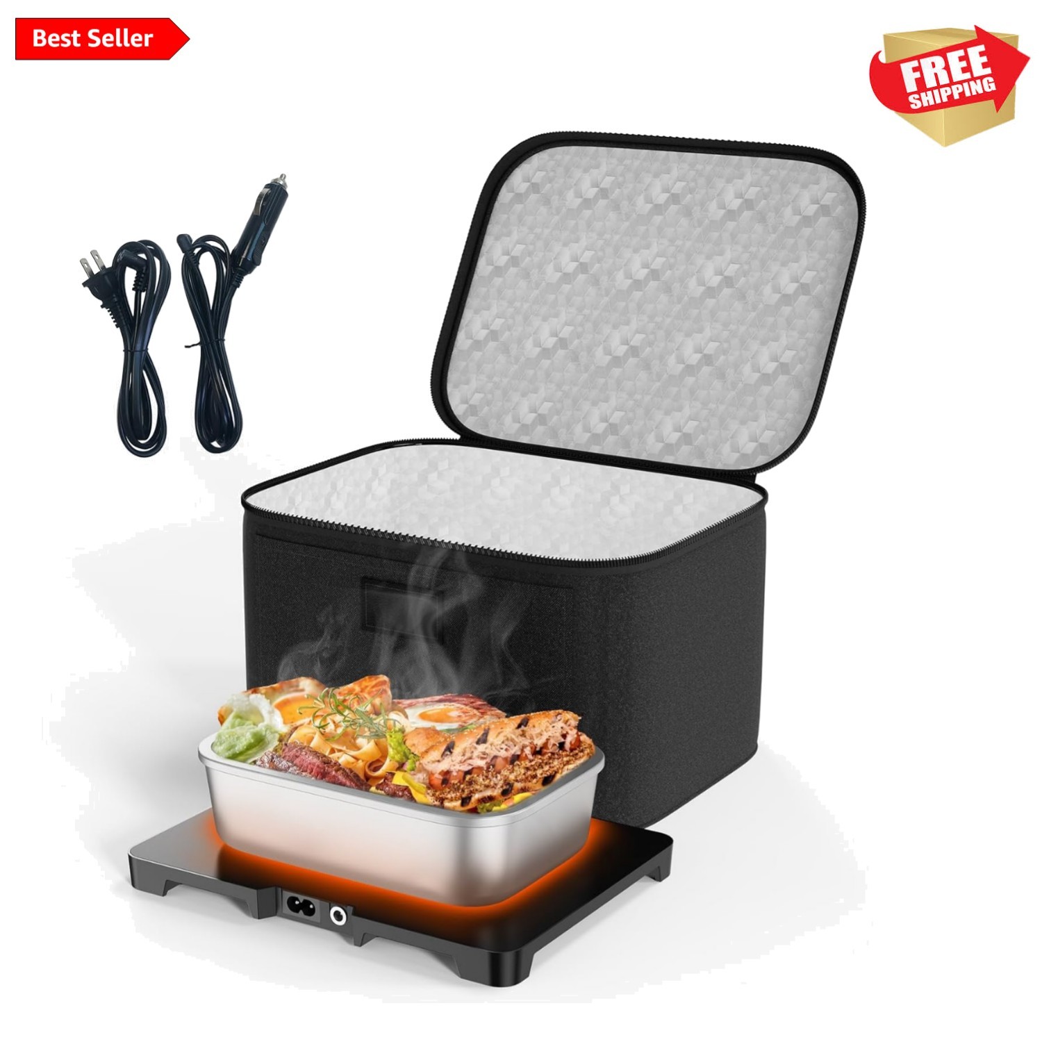 Lunch Bags Built-in Heating Plate - 3-In-1 Portable Electric Lunch Box Works ...