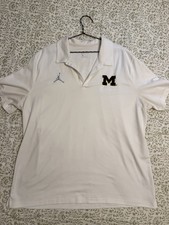 Michigan Wolverines Mens XXL Jordan Brand Primetime Franchise Dri-FIT Polo White