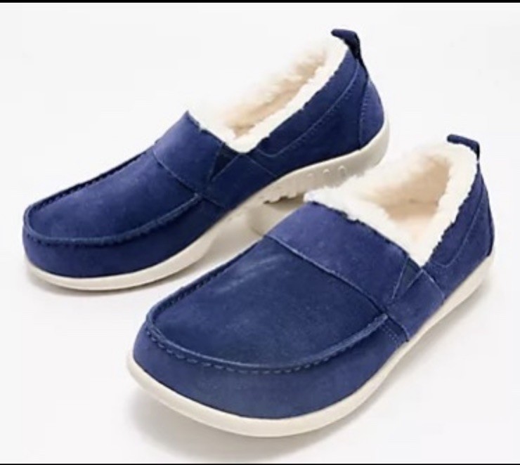 NWT Revitalign Rio Cozy Orthotic Warm-Lined Suede Loafers in