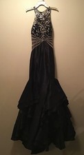 SPECIAL OCCASION Formal Gold Embroidery beaded Long Evening Gown prom dress