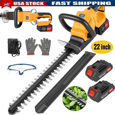 22''Cordless Hedge Trimmer with 2x24V Battery,for Garden & Yard,Tree Bush Trimmer