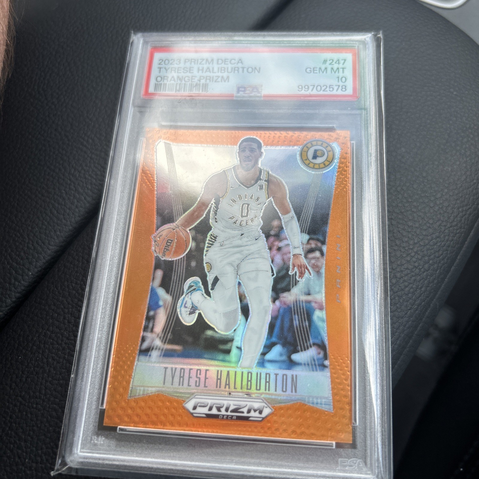 2023-24 Panini Prizm Deca - Tyrese Haliburton #247 Orange Prizm /49