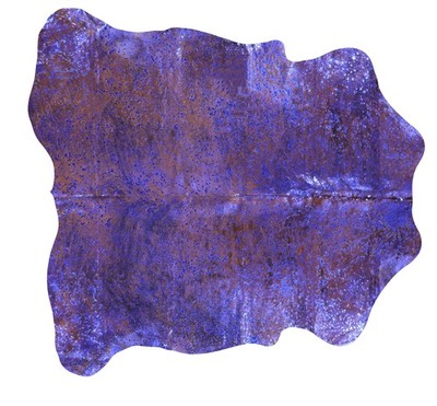 Blue Metallic Cowhide Rug 6' 1'' X 5' 8'' - C2098