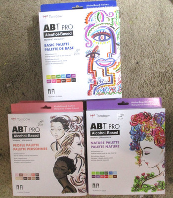 TOMBOW ABT PRO Alcohol Based Markers Basic People Nature Palettes LOT 3 boxes 12