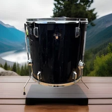 1970s Rogers 16x16 Jet Black Pearl Floor Tom
