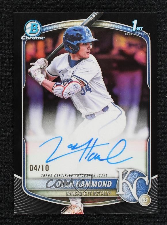 2025 Bowman Draft Chrome Prospect Black Refractor 4/10 Josh Hammond #CPA-JH Auto