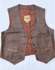 Vintage Tony Lama Leather Vest Women s 11/12 Brown Western Cowgirl Style
