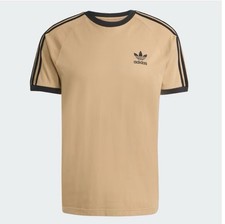 Adidas Originals 3 Stripes Ringer T-Shirt Tan Black Trefoil Men’s Small