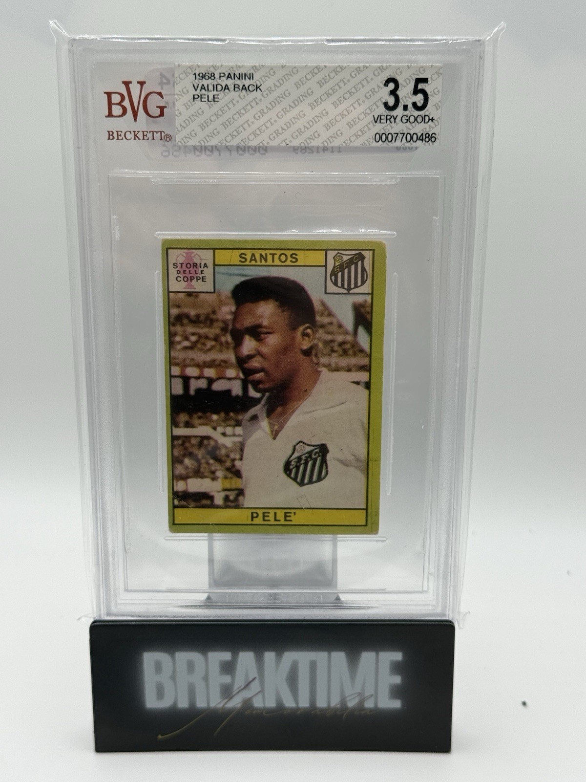 1968 PANINI CALCIATORI PELE SANTOS ***RARE*** BGS/BVG 3.5 BVG Beckett