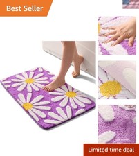 Cute 3D Floral Bath Mat - Machine Washable Non-Slip Rug for Bathrooms 16x24