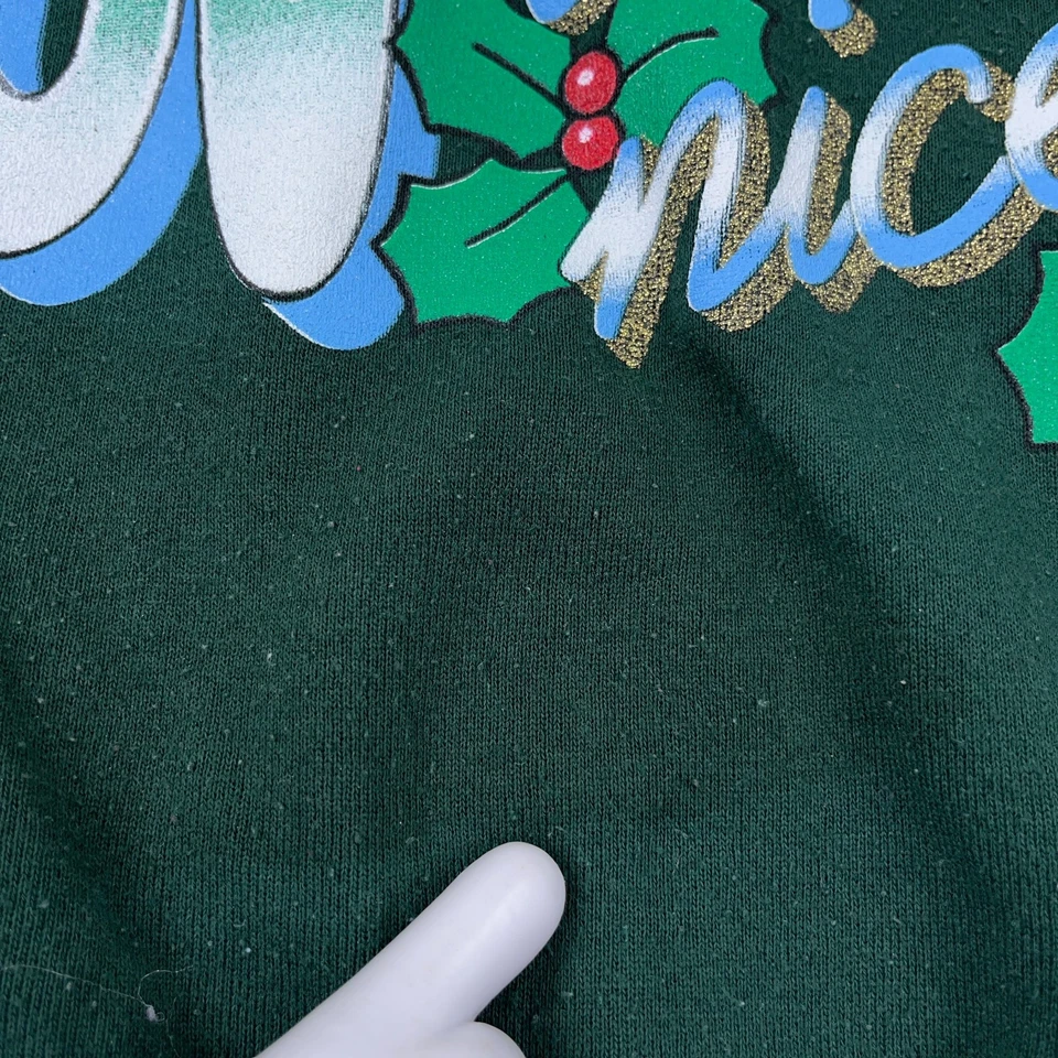Moletom de Natal vintage masculino grande verde gola redonda suéter engraçado dizer anos 90 * - Imagem 4 de 4