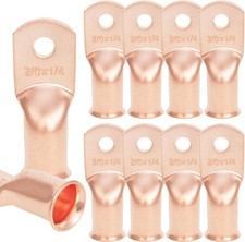 10 PCS 2/0 AWG 1/4'' Stud Heavy Duty Copper Battery Terminals