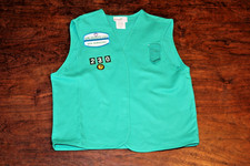 Girl Scouts Of America USA Uniform Vest Green Large Item 00553 Check Measuremen