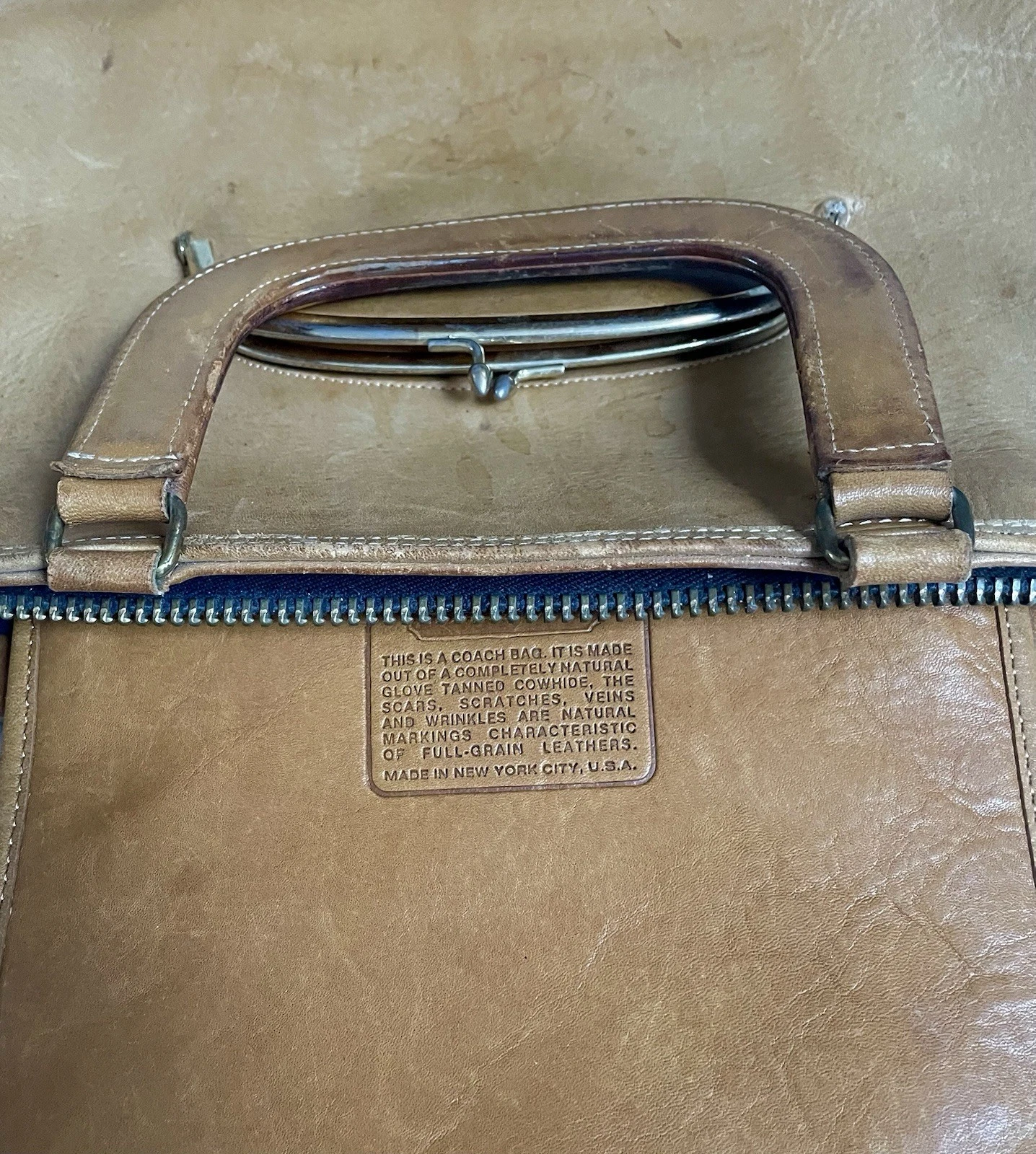 Borsa Coach Bonnie Cashin vintage anni 70 anguria pelle marrone con chiusura firmata