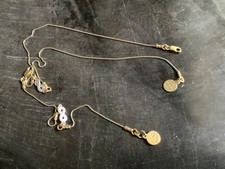 French jewlery set, Infinity necklace and bracelet, silver, gold plated, new