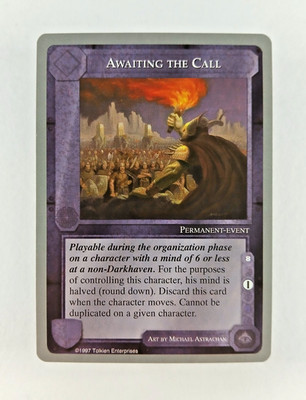 Awaiting The Call - Middle Earth CCG card (1998 ICE) MECCG Silver Grey Border