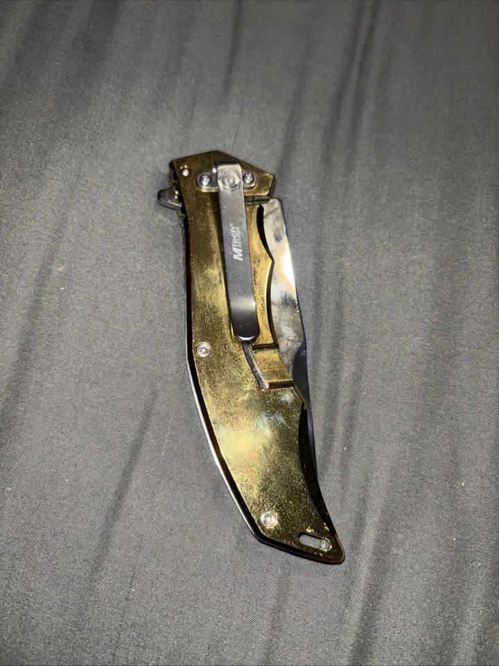 M-Tech USA Gold Engraved Folding Knife - Image 2 of 4