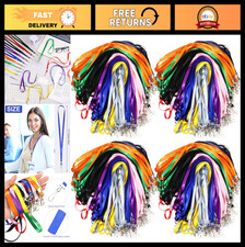 500 Pcs Assorted Colors Lanyards for ID Badges  Keys, Safety Woven with Clips