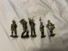 5x Lineol Soldaten Konvolut original gestempelt Militär Massefiguren Musiker #61
