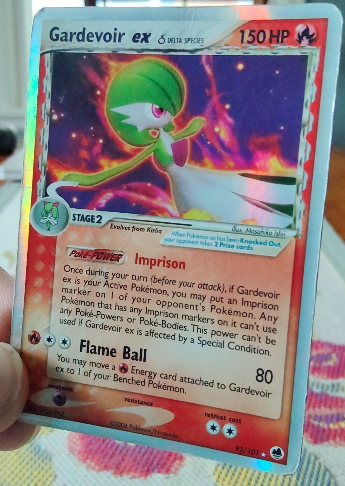 Gardevoir EX Delta Species 93/101 EX Dragon Frontiers Pokemon Card TCG 2006